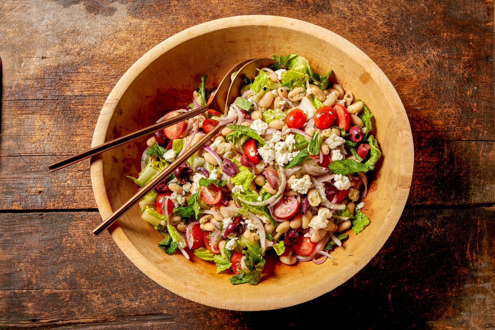 Romaine White Bean Salad Feta
