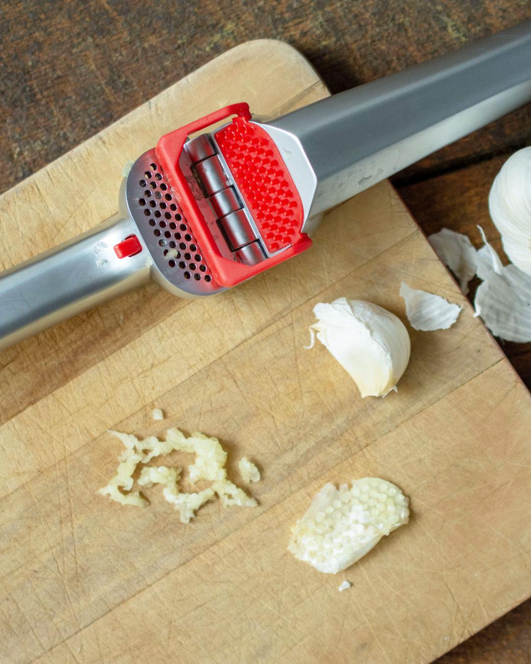 When using a garlic press, you do NOT need to peel the clove first